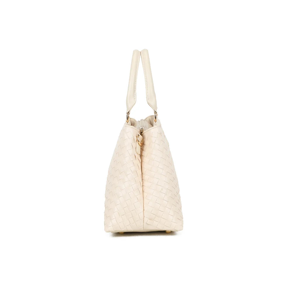 Velmora beige de profil : soufflets latéraux qui donnent de la profondeur au sac – réf. DG-5819
