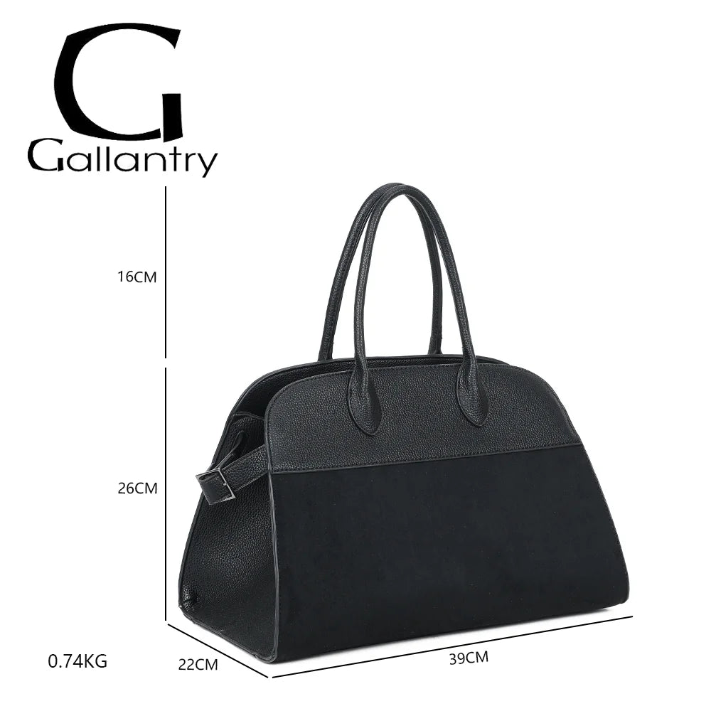Dimensions du Velna noir : 39 × 22 × 26 cm, anses de 16 cm, poids 0,74 kg – réf. M-9444