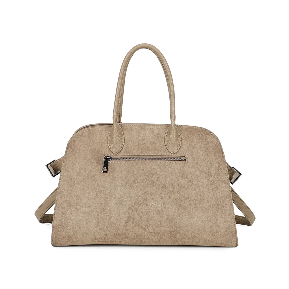 Dos du Velna taupe foncé avec sa poche extérieure zippée pour garder l’essentiel à portée de main – réf. M-9444