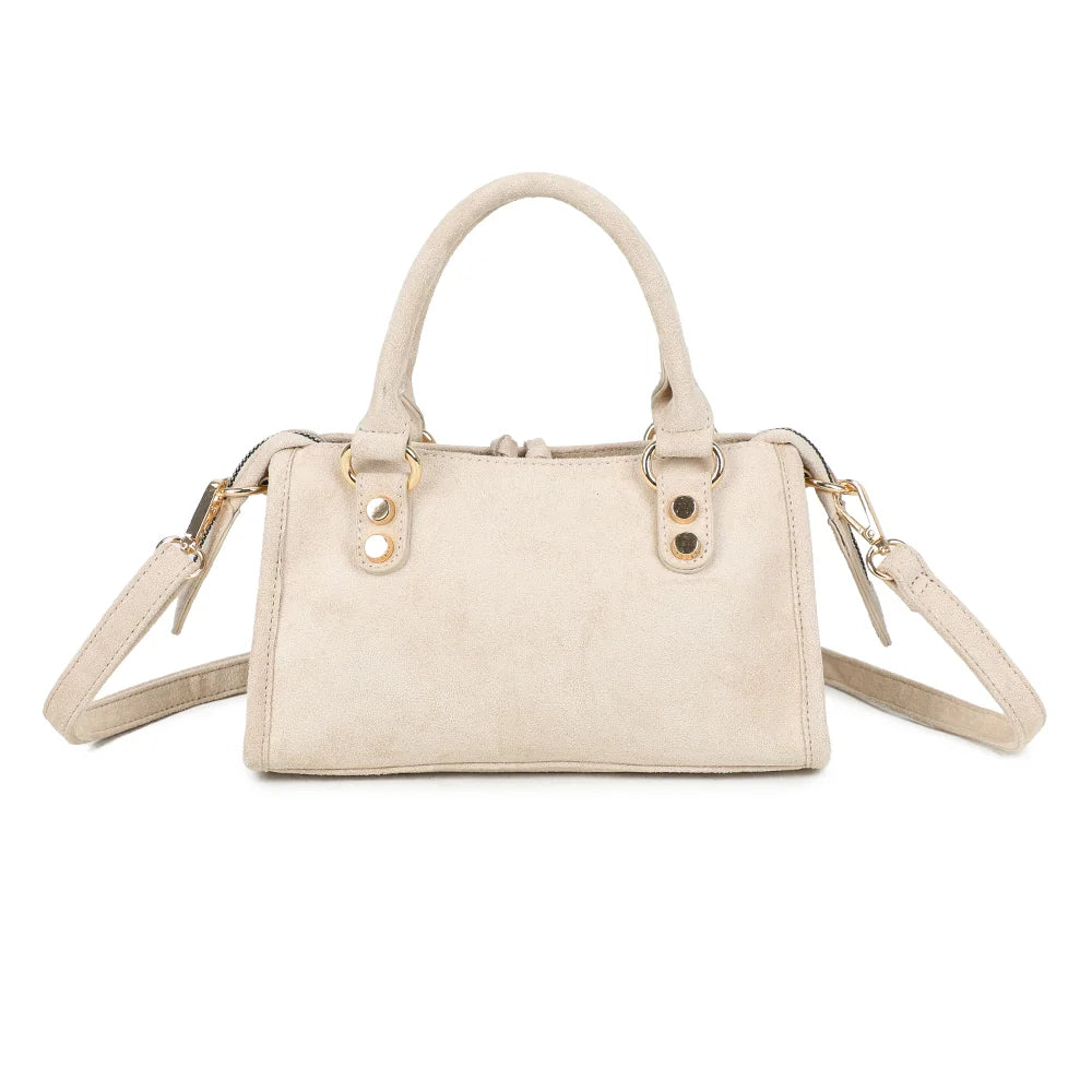 Dos du Velora beige, surface effet suédine et deux anses main – réf. KJ-62088