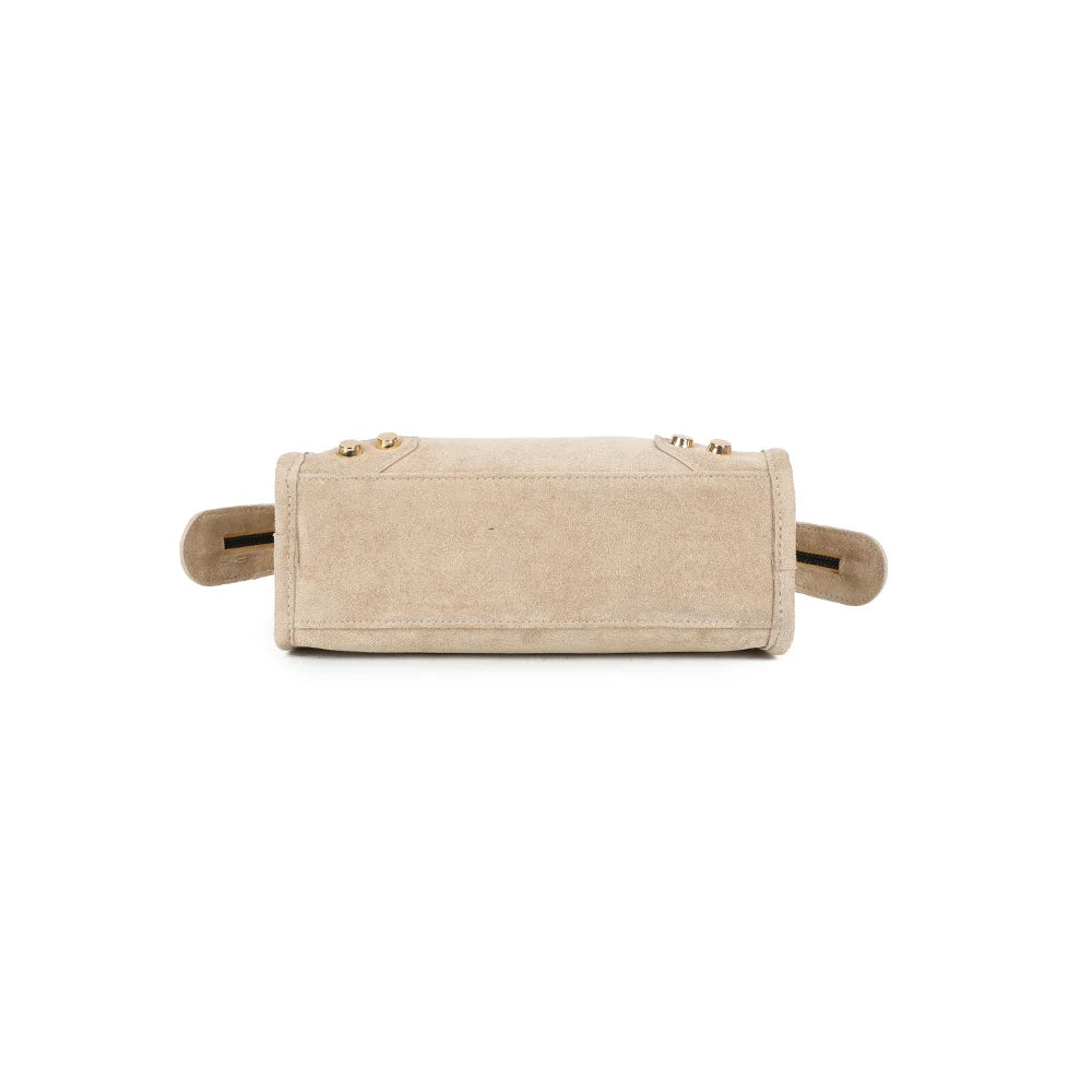 Dessous du Velora taupe, format compact et structuré de 24 × 8 cm – réf. KJ-62088