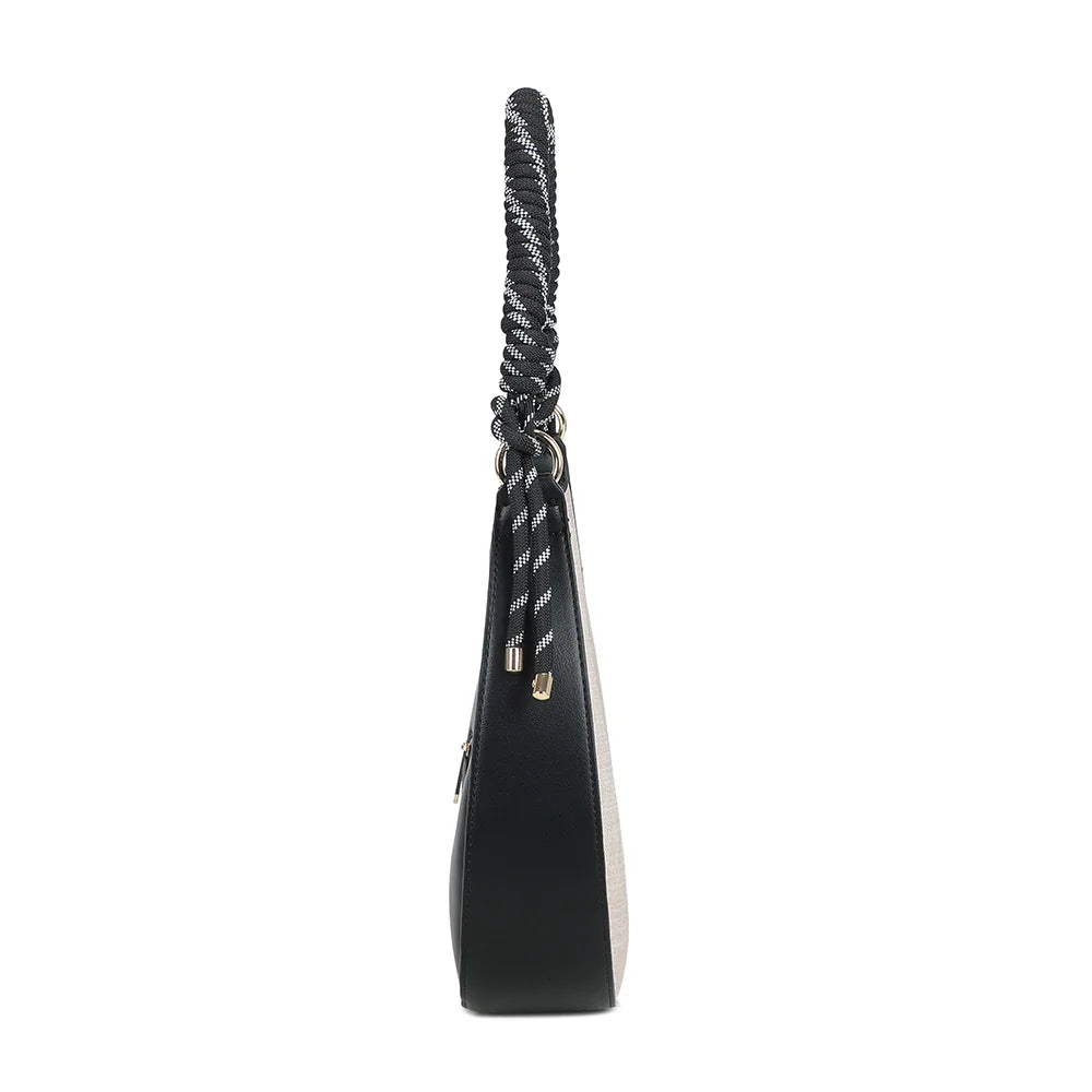 Profil du Vena beige/noir : format fin de 8 cm de profondeur, facile à glisser sous le bras – réf. A-9161