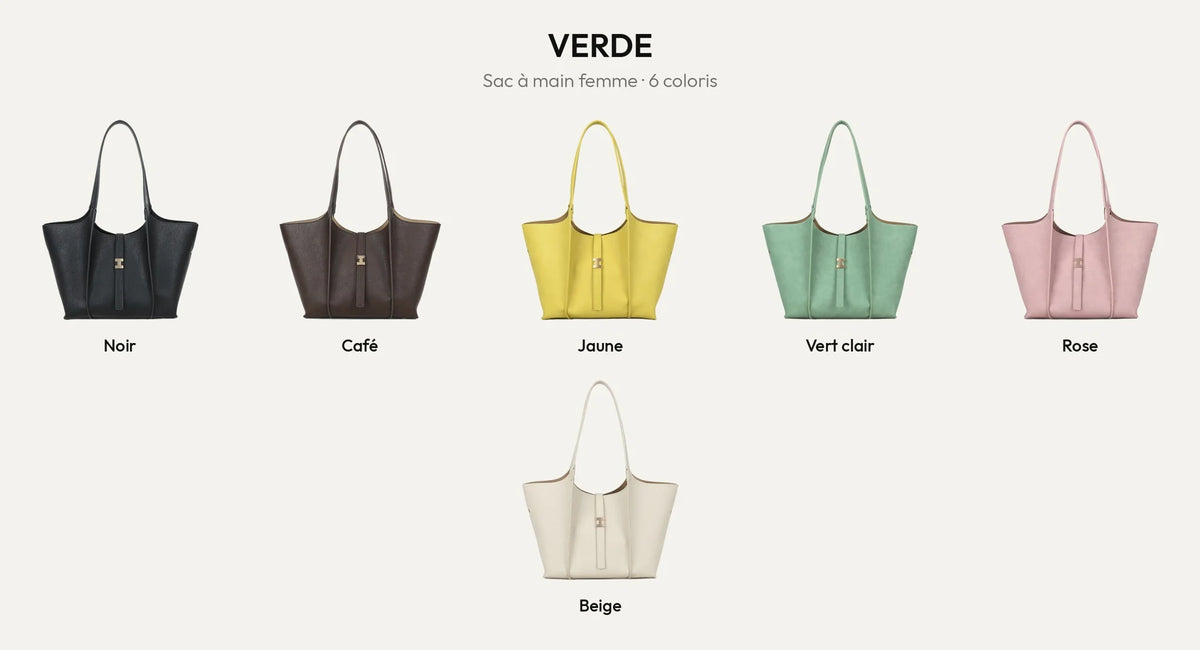 Sac à main cabas femme Verde en simili cuir grainé, décliné en 6 coloris – Gallantry Paris – réf. A-9450-1