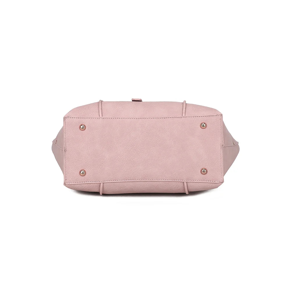 Dessous du sac Verde rose, pour découvrir la base de ce cabas porté épaule – réf. A-9450-1