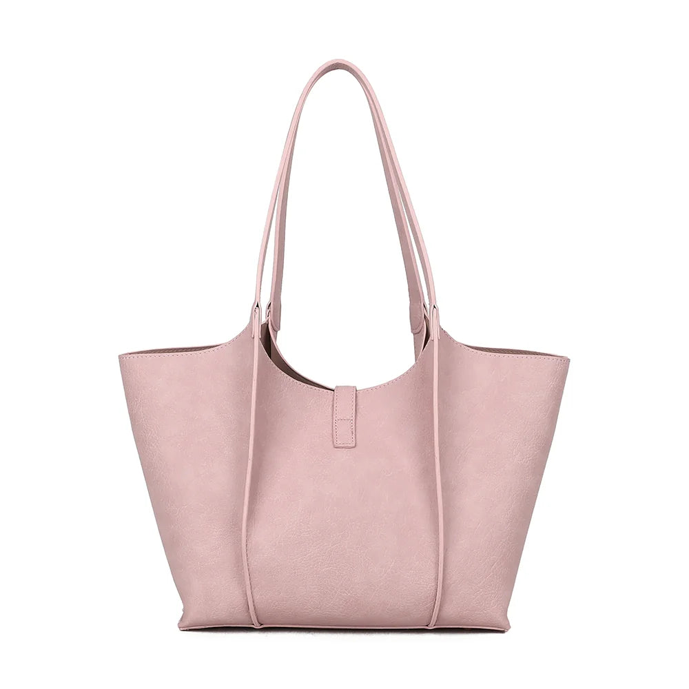 Dos du sac Verde rose : simili cuir grainé et passepoils verticaux ton sur ton – réf. A-9450-1
