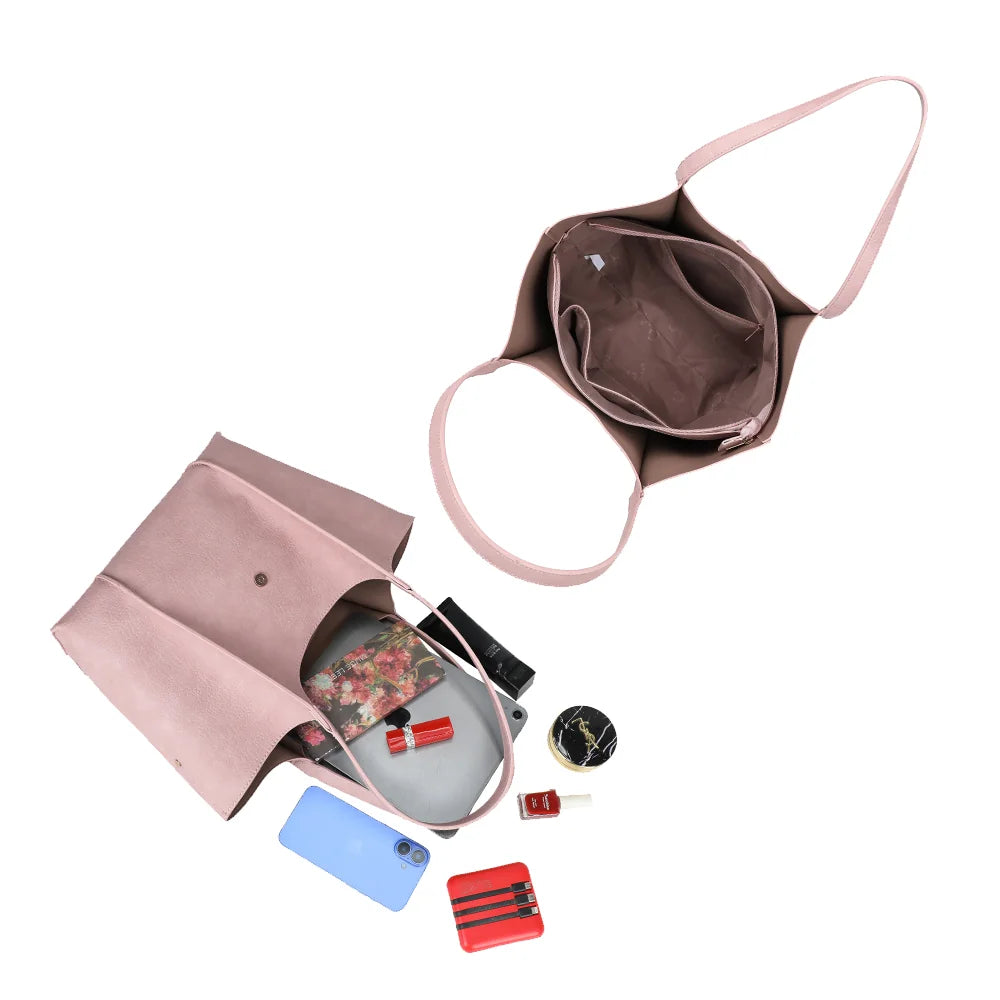 Intérieur du Verde rose : grand compartiment avec poches pour ranger tous vos essentiels – réf. A-9450-1