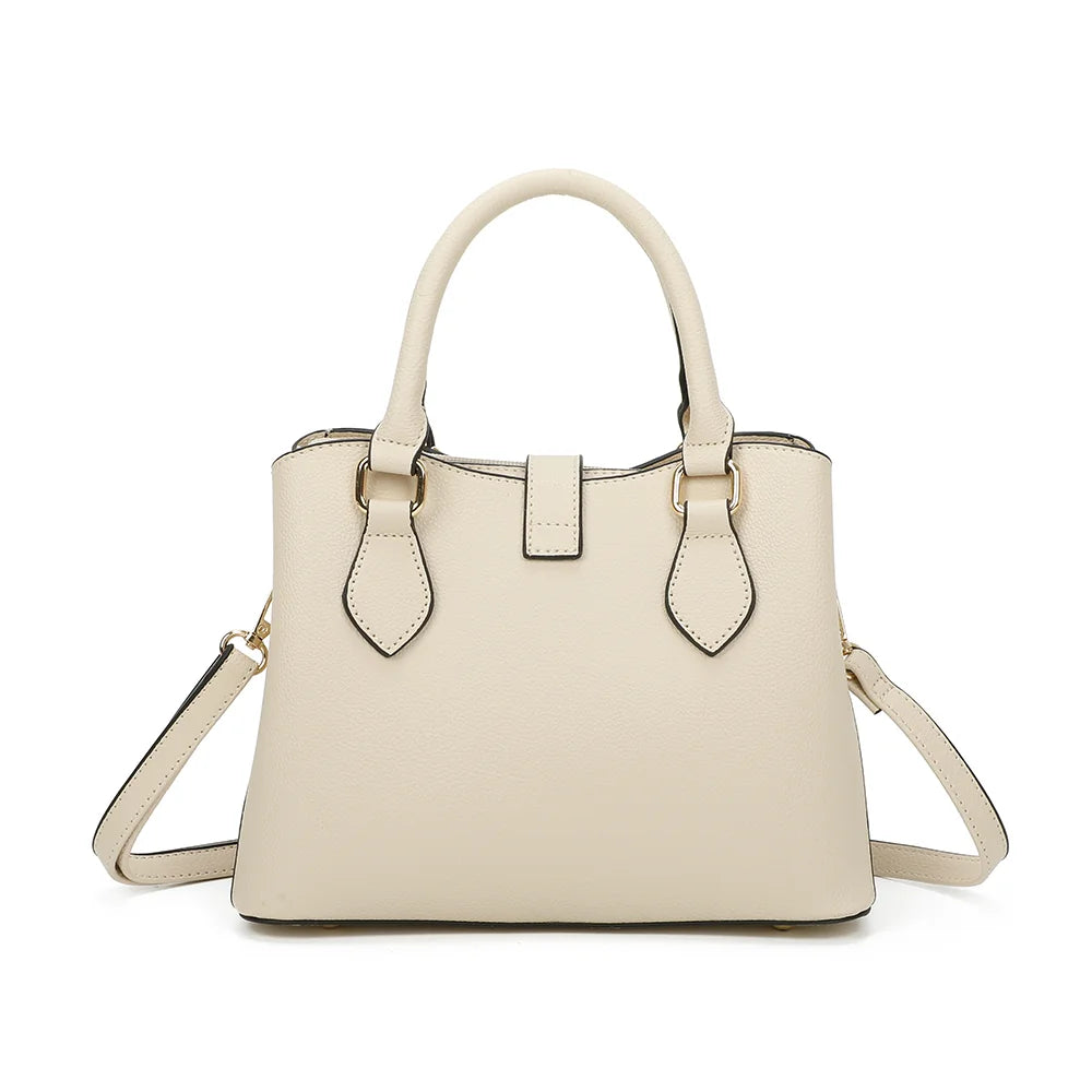 Dos du sac Vérita beige, lignes épurées et simili cuir grainé – réf. DQ-8663