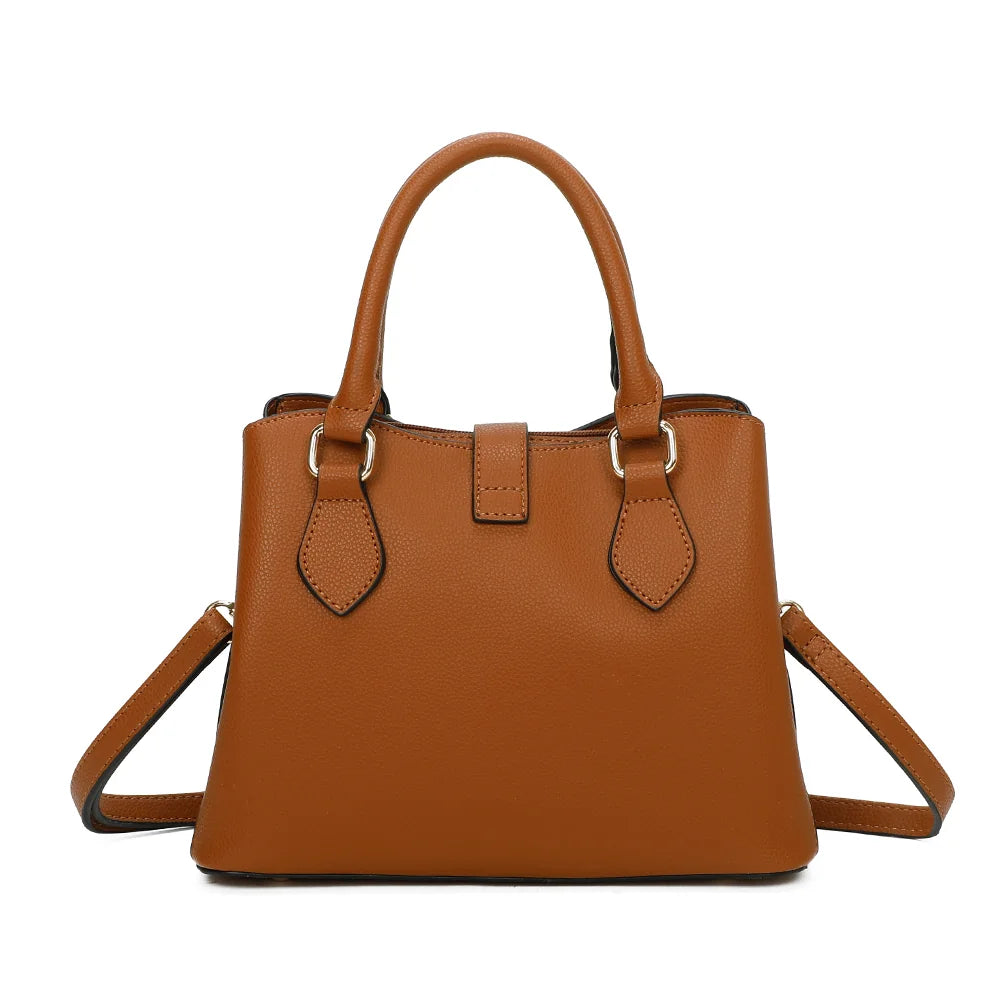 Dos du sac Vérita marron, lignes épurées et simili cuir grainé – réf. DQ-8663