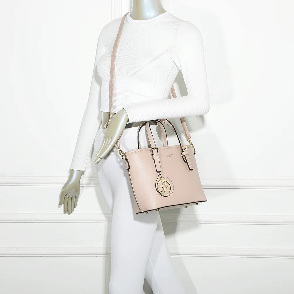Sac à main femme Veya rose porté, à la main ou en bandoulière grâce à sa sangle amovible – réf. M-9426