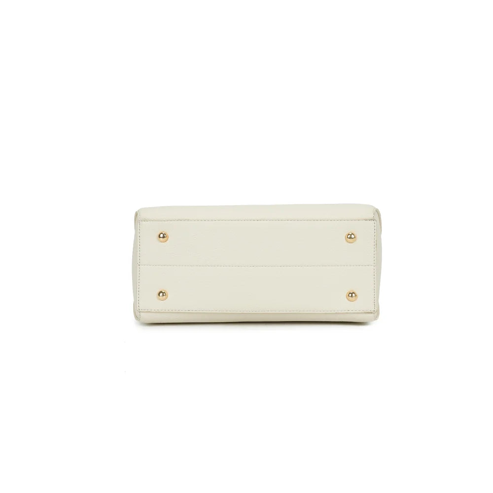 Dessous du Victoria Élégance beige, fond structuré en simili cuir grainé qui tient la forme – réf. R-1992