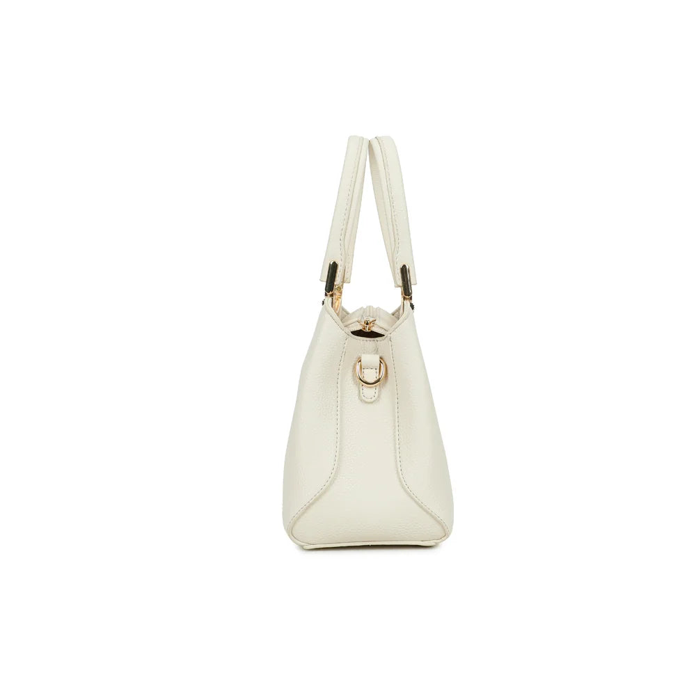 Profil du Victoria Élégance beige, côté avec anneau doré pour attacher la bandoulière – réf. R-1992