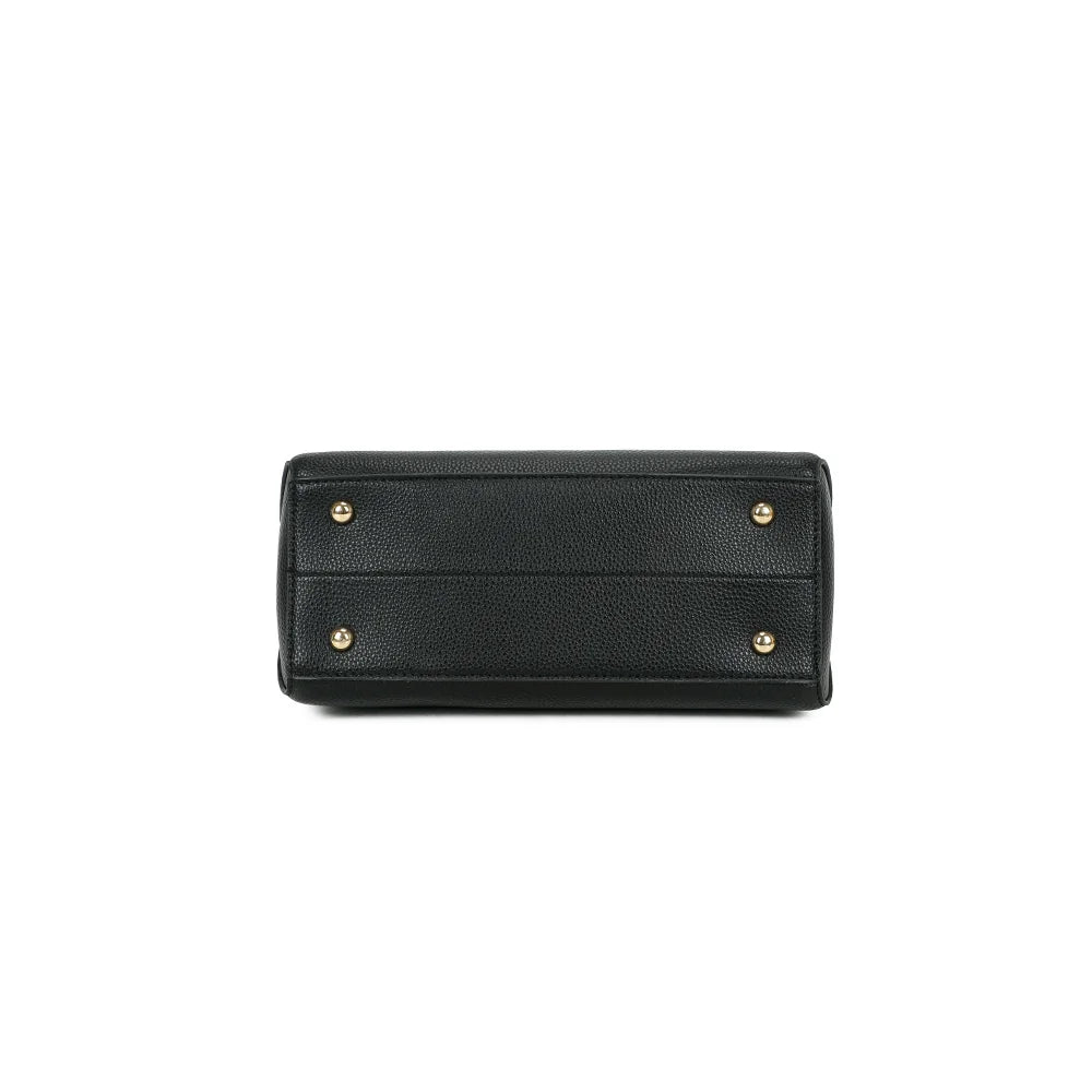 Dessous du Victoria Élégance noir, fond structuré en simili cuir grainé qui tient la forme – réf. R-1992