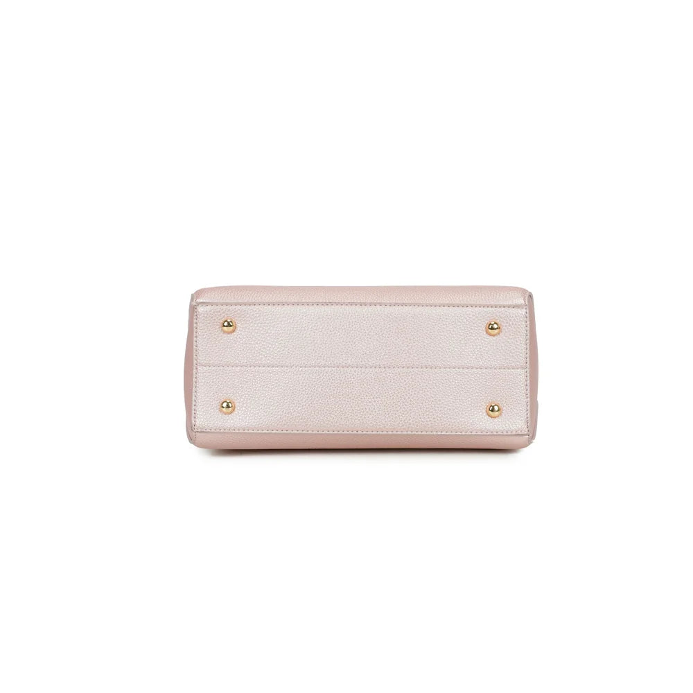 Dessous du Victoria Élégance rose, fond structuré en simili cuir grainé qui tient la forme – réf. R-1992