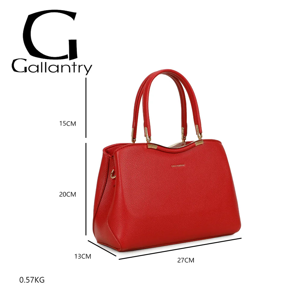 Dimensions du Victoria Élégance rouge : 27 × 13 × 20 cm, anses de 15 cm, poids 0,57 kg – réf. R-1992