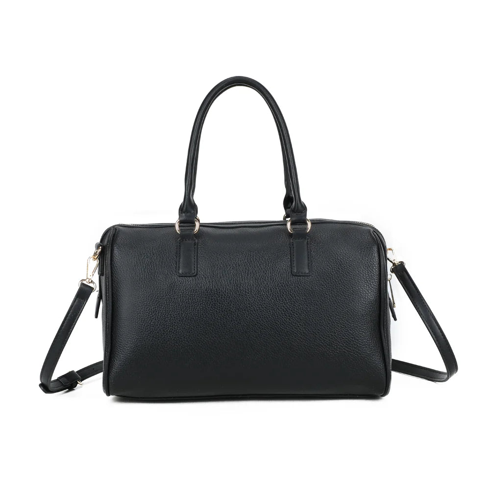Dos du Weekender noir, lignes épurées et double anse en simili cuir grainé – réf. OS-51002
