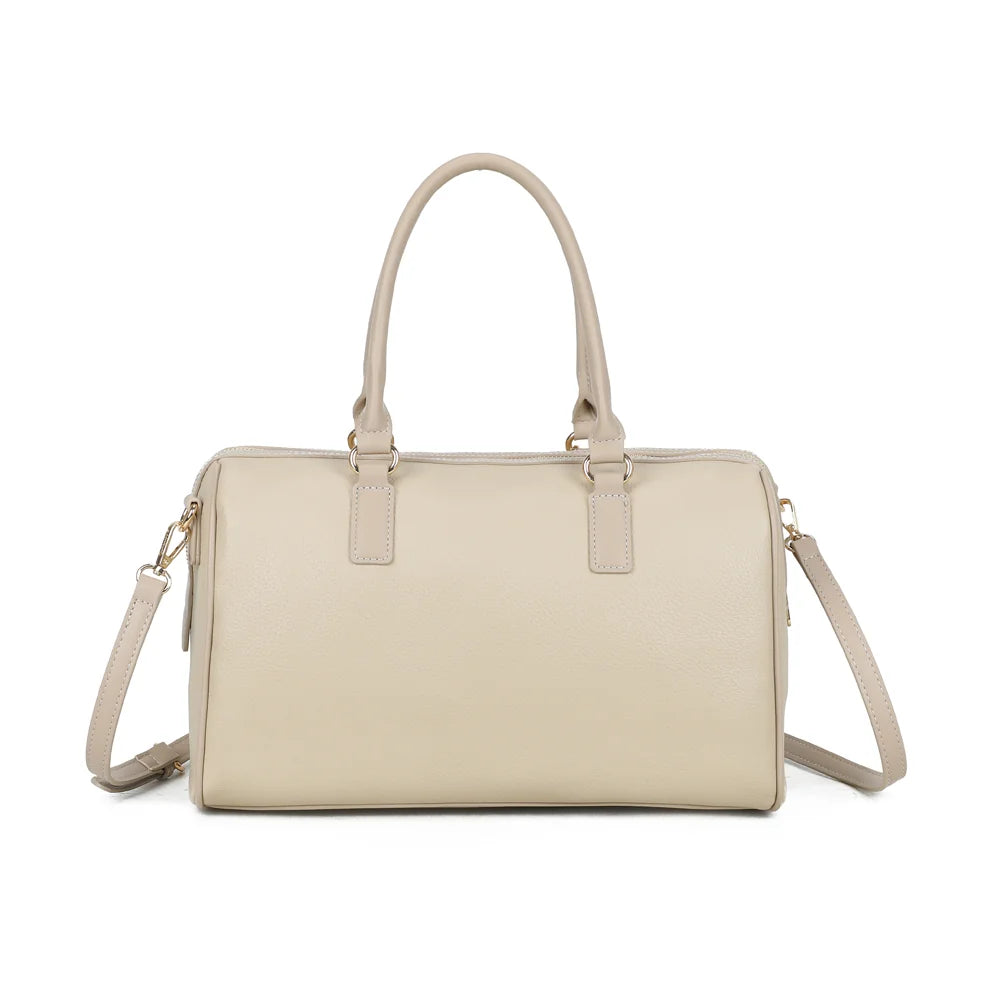 Dos du Weekender taupe, lignes épurées et double anse en simili cuir grainé – réf. OS-51002