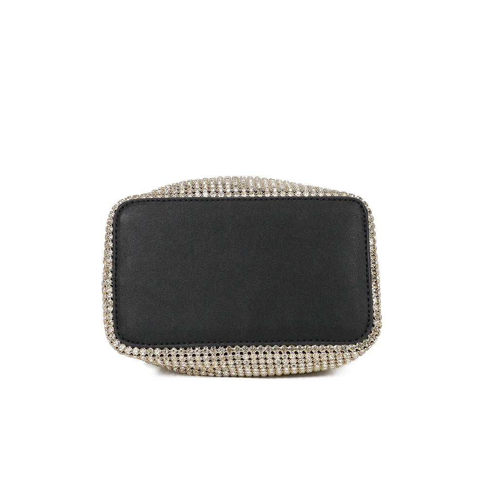 Dessous du Wendy or : la base large de 17 × 10 cm qui donne sa forme au sac seau – réf. GL-37002
